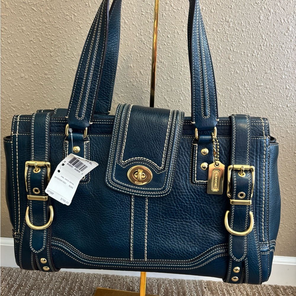 *SOLD*Coach Navy Blue Satchel VINTAGE!